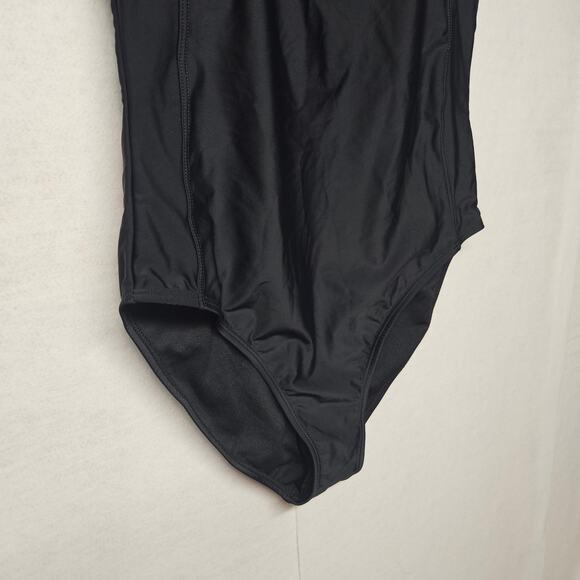NWT Nicole Miller Black Racerback One Piece Swimsuit - Picture 3 of 10